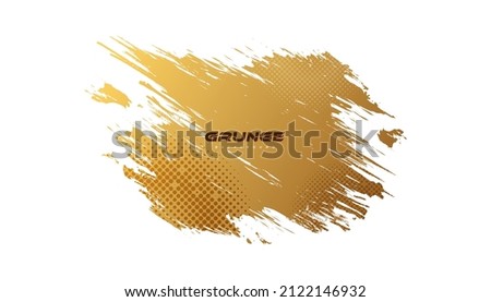 Abstract White and Gold Grunge Background with Halftone Style. Brush Stroke Illustration for Banner, Poster, or Sports. Scratch and Texture Elements For Design Royalty-Free Stock Photo #2122146932