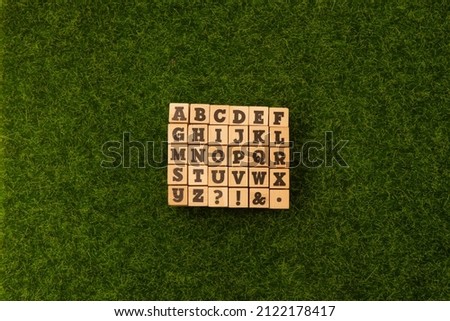 A studio photo alphabet letters Abc wood 