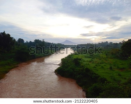 Beautiful natural scenery of river with aerial view background