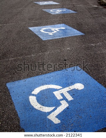 blue sign - parking lot for wheelchair driver