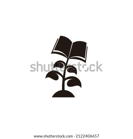 book tree education biology science symbol logo vector