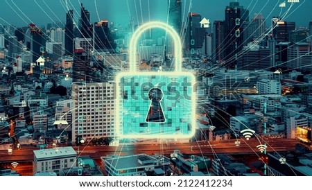 Cyber Security and Alteration Data Protection on Digital Platform . Graphic interface showing secure firewall technology for online data access defense against hacker, virus and insecure information .