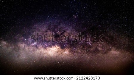 Milky way galaxy with star and space dust in the universe and deep night sky planet background, Night landscape with colorful Milky Way.