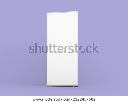 Rollup banner mockup with purple color background