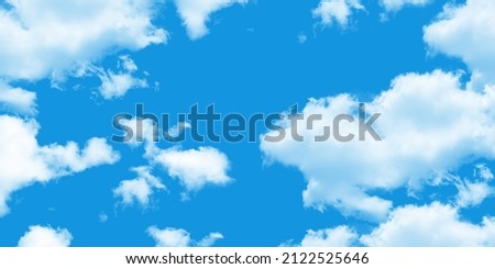 A Clear Blue Sky and clouds. stretch ceiling sky picture. natural sky background.