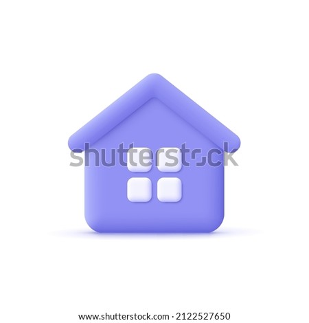 Minimal house symbol. Real estate, mortgage, loan concept. 3d vector icon. Cartoon minimal style. Royalty-Free Stock Photo #2122527650
