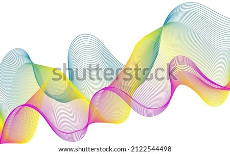 Abstract background with color wave design element. Vector illustration