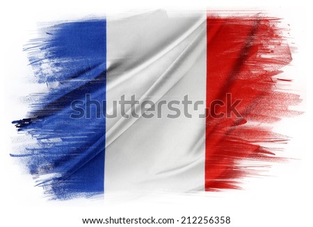 French flag on plain background Royalty-Free Stock Photo #212256358