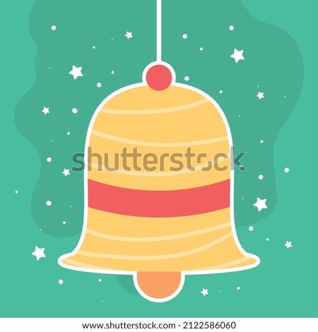 christmas bell decoration sticker icon
