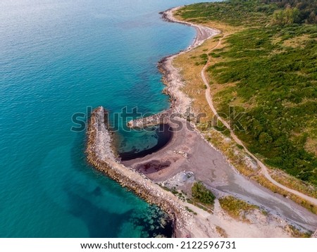 Aerial view of Lagoon Antinioti in corfu greece