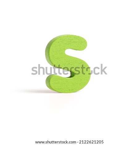 colorful wood s letters isolated on white background