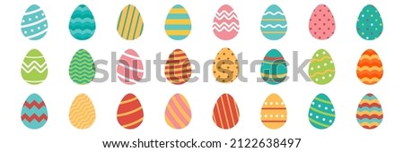Easter egg vector set icon