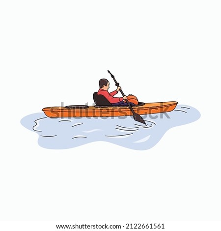 male character illustration on a boat