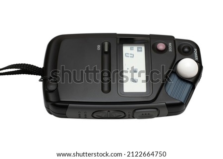 Compact electronic multifunctional photo exposure meter with replaceable nozzles