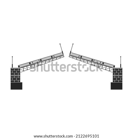 Bridge vector icon.Black vector icon isolated on white background bridge. Royalty-Free Stock Photo #2122695101