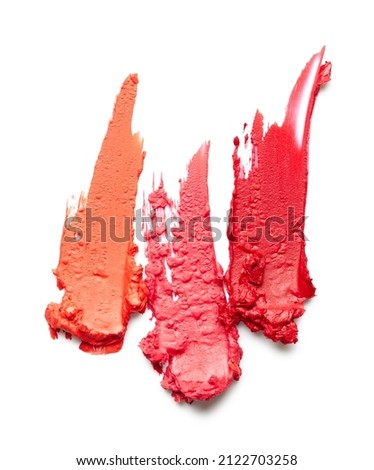 Lipstick swatches isolated on white background