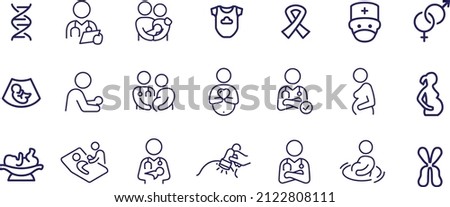 Maternity line icons vector design Royalty-Free Stock Photo #2122808111