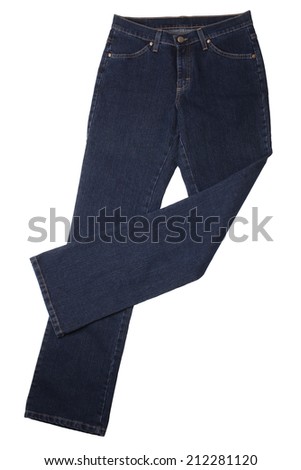 Women's jeans isolated on white background