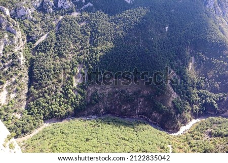 Panoramic view of the Verdon Gorges, Grand Canyon. La Palud-sur-Verdon, Alpes de Haute Provence. France.

