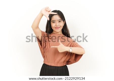 Make Frame With Hands Of Beautiful Asian Woman Isolated On White Background