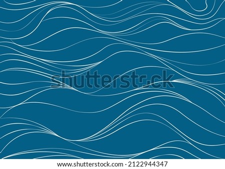 Abstract texture Background template of water, sea, aqua, ocean, river, or mountain. doodle Seamless wavy line curve linear wave free form repeat Pattern stripe Ripple. flat vector illustration design Royalty-Free Stock Photo #2122944347