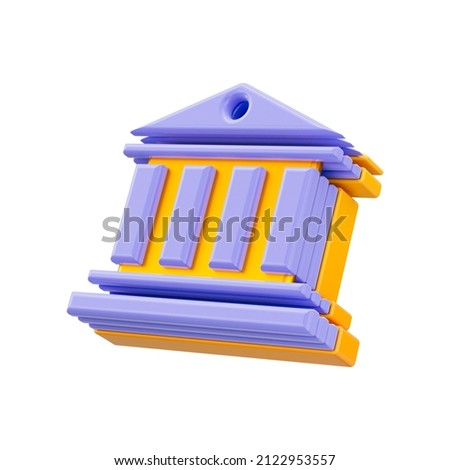 Bank Building money investment and currency saving 3d render concept iconic background