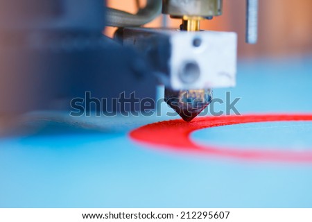 head of 3d printer in action