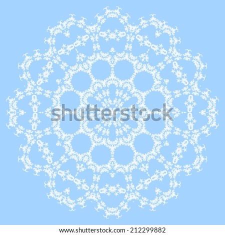 Set of circle ornament, abstract flowers 