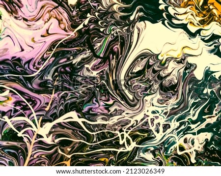 abstract illustration art chaos of coloring brush strokes psychedelic background with blurred wavy lines purple tones. High quality photo