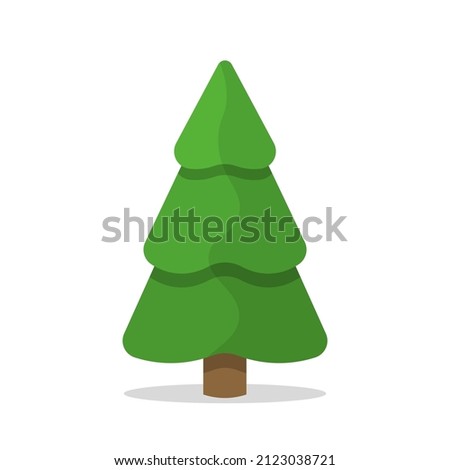 Cartoon christmas tree, pine for greeting card, invitation,banner, web. Winter holiday.