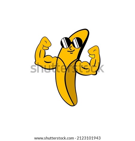 Cool banana character in sunglasses