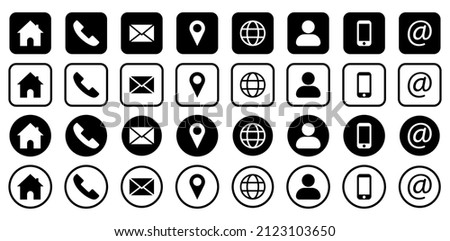 Contact information icons. Symbol for your website design, logo, app, UI. Vector illustration, EPS10 Royalty-Free Stock Photo #2123103650