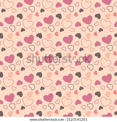colorful hearts different size romantic seamless pattern