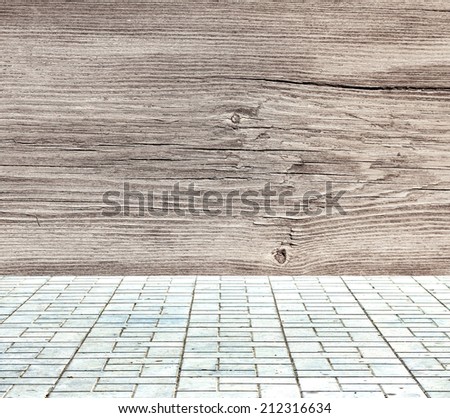Painted wooden room with tiled floor