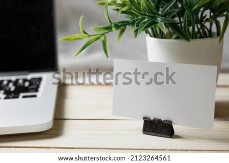 Business cards blank. Mockup on color background. Copy space for text