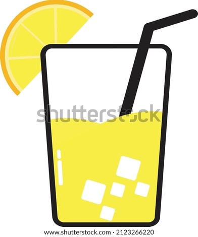 this is a vector shaped cold drink glass that looks fresh with a lemon garnish on it