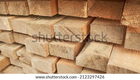 Wood for construction. The building material is prepared for construction. Royalty-Free Stock Photo #2123297426