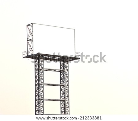 Blank billboard against on white, put your own text here on white