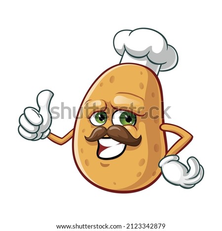 vector mascot illustration of a potato with a mustache Royalty-Free Stock Photo #2123342879