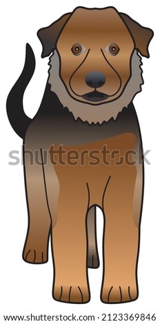 german shepherd dog vector drawing on isolated white background puppy love cute comic animal cartoon pet pose character logo sign icon object illustration fluffy funny happy face doggy dog grooming