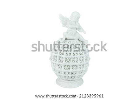 Ceramic Angel isolated on white background