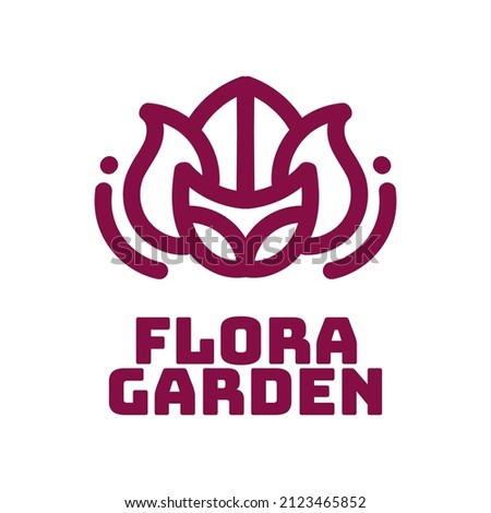 flora flower garden nature logo concept design illustration