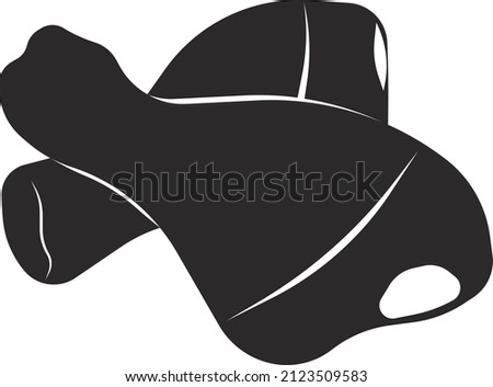 Two chicken legs. Agricultural products. Flat black silhouette. Vector image isolated on a white background.