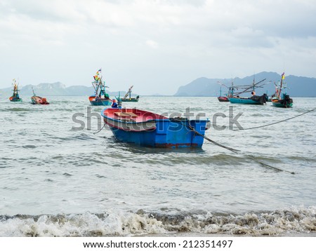 an image of fishing boat in sea