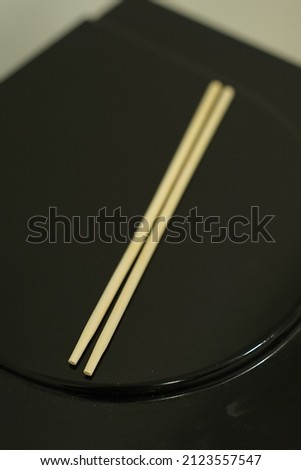 chopstick in black background easy to edit