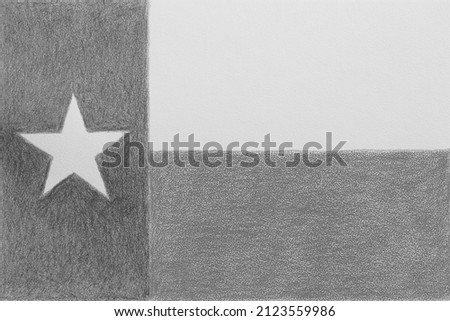 Texas state flag. Light patriotic textured background. Black and white wallpaper or backdrop. Symbol of one of the American states. Lone Star State