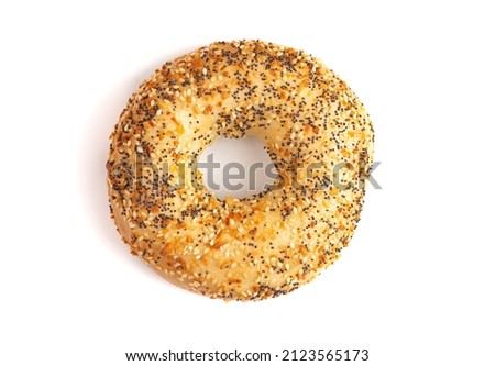 Everything Bagel Isolated on a White Background Royalty-Free Stock Photo #2123565173