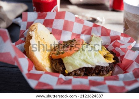 Delicious hamburger on the table