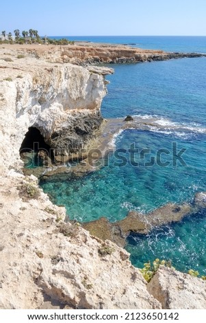 sea caves on the ocean shore