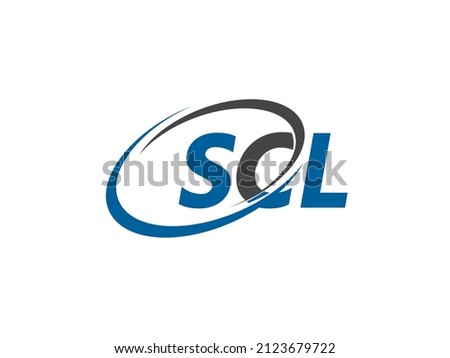 SCL letter creative modern elegant swoosh logo design